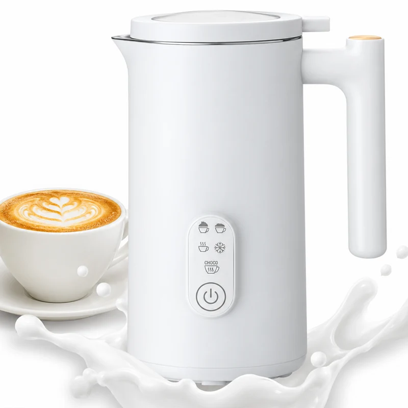 Montalatte Bianco 500W Cappuccinatore Schiumatore per Latte Caldo e Cappuccino