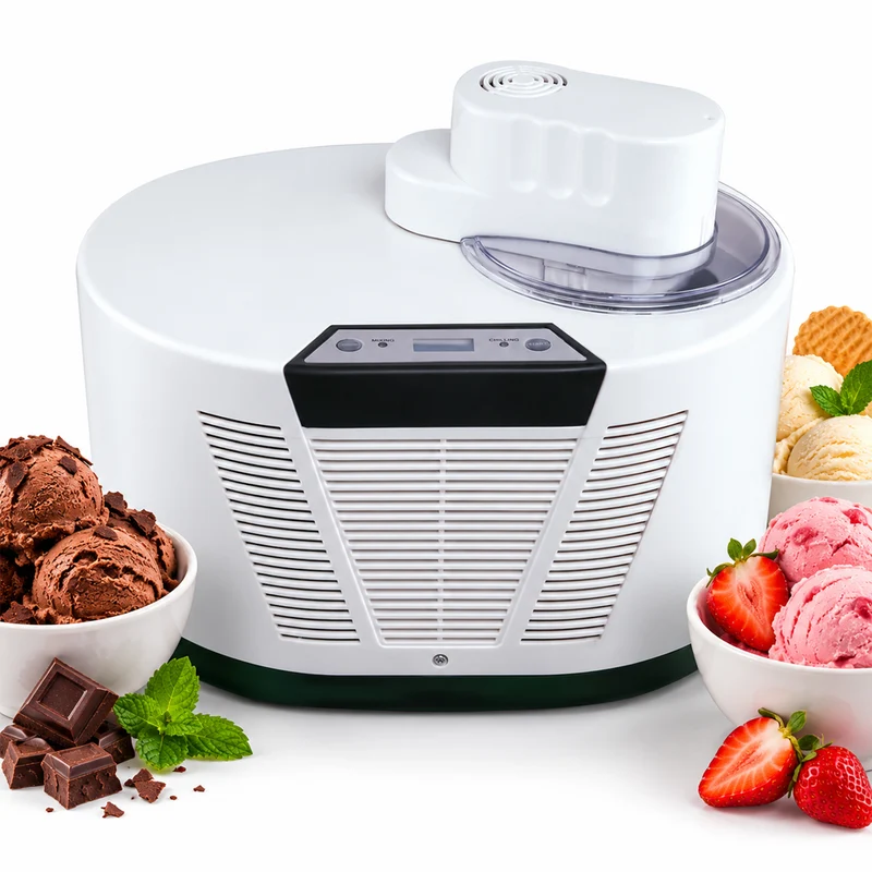 Gelatiera Con Compressore Display LCD 150W Capacita' 1 Litro Sorbetti Yogurt DCG