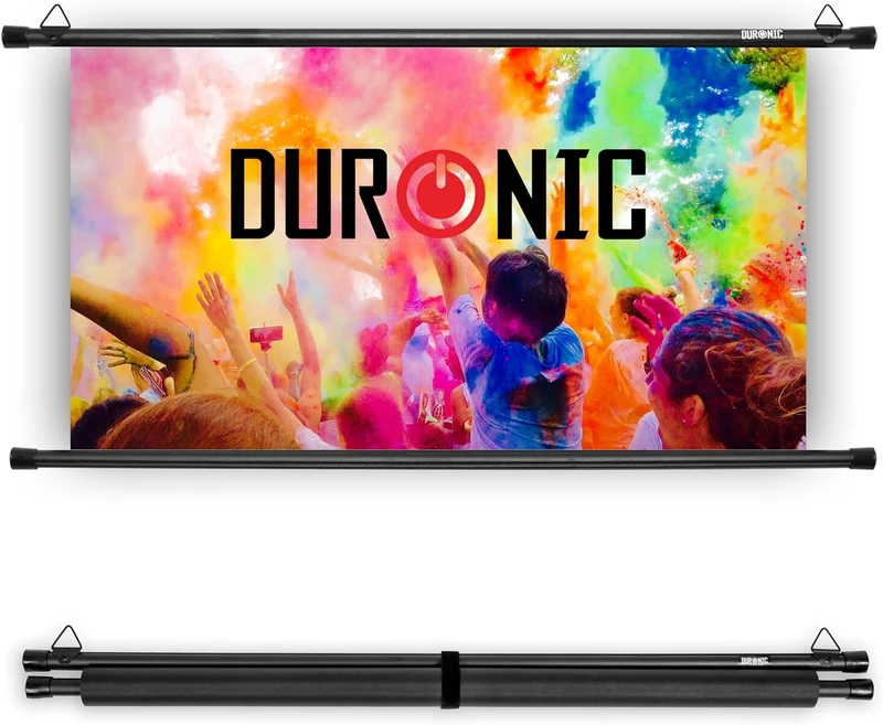 Duronic BPS80 16:9 Telo Proiettore 80 pollici, Schermo per proiettore, Telo da proiezione interno esterno, Home theater cinema Full HD 3D 4K, Schermo di proiezione anti pieghe per casa ufficio scuola