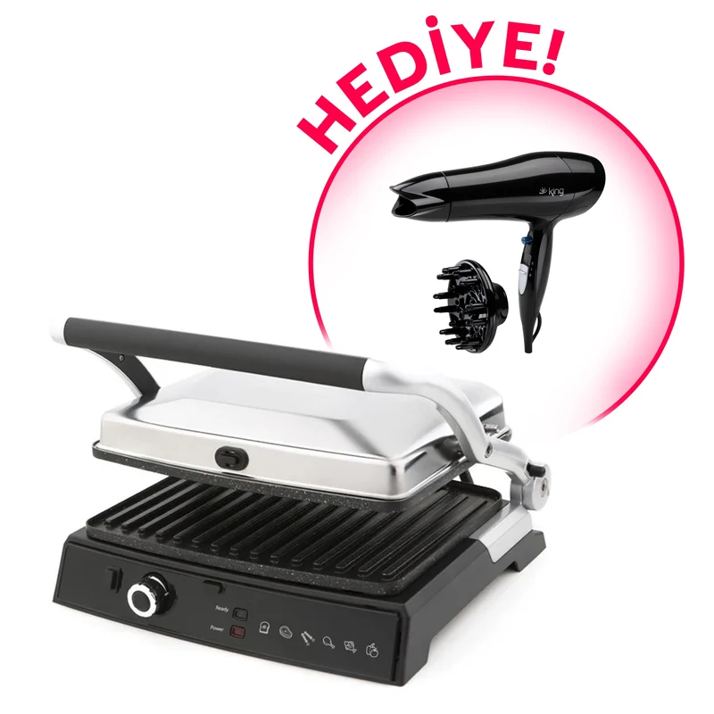 CN-KWM1462 Waffle Master Izgara Tost ve Waffle Makinesi +HEDİYE K428 Adora Saç Kurutma Makinesi