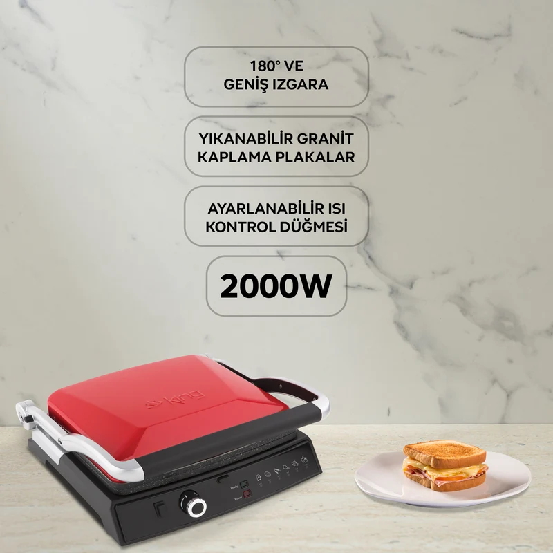 CN-K462R GrillMaster Tost Makinesi - Kırmızı