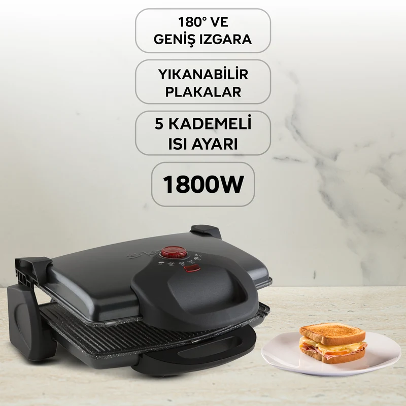 CN-P637Y GrillMax Tost Makinesi - Siyah