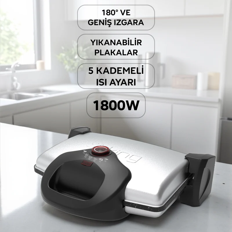CN-P637Y Grillmax Izgara Ve Tost Makinesi-Inox