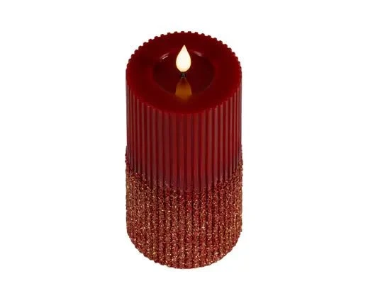 Candela LED Rossa D.7,5 x H.18 cm | Kaemingk