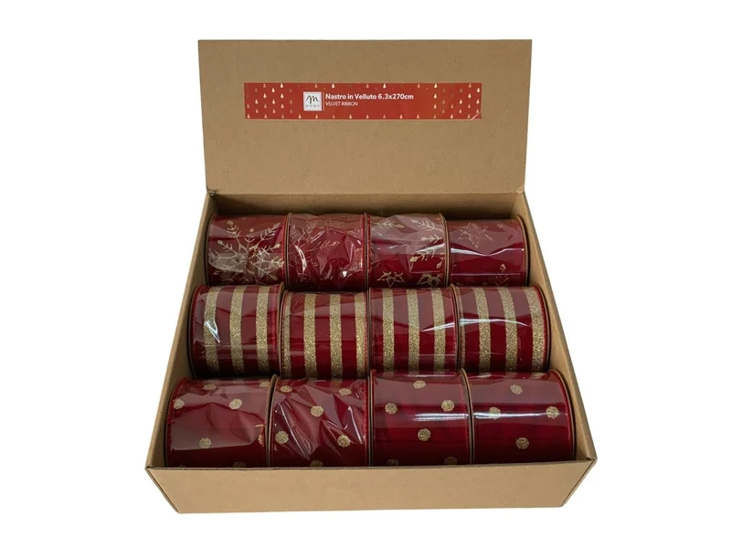 Nastro rosso in velluto decorato | Mercury
