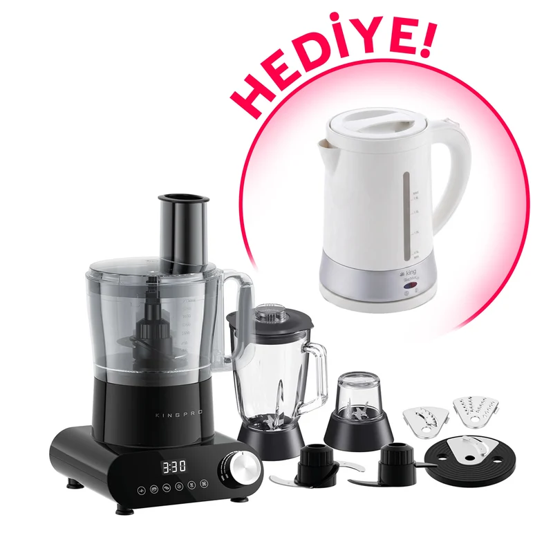 CN-KINGPRO KMR988 ClawMax Mutfak Robotu & Blender Set +HEDİYE K3110 Teamax Eco Su Isıtıcı (Beyaz)