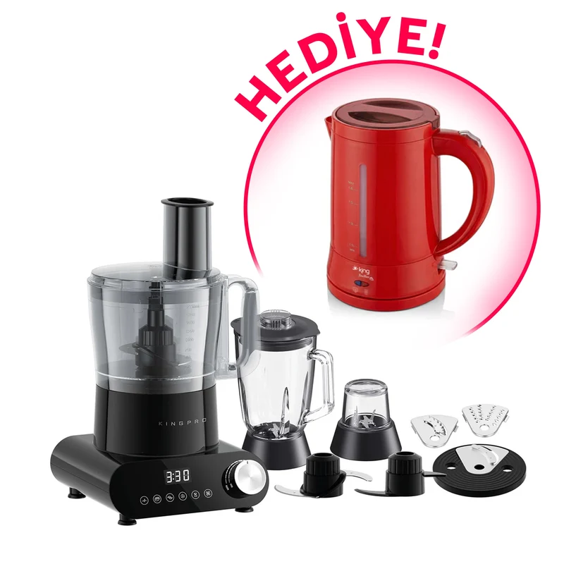 CN-KINGPRO KMR988 ClawMax Mutfak Robotu & Blender Set +HEDİYE K3110 Teamax Eco Su Isıtıcı (Kırmızı)