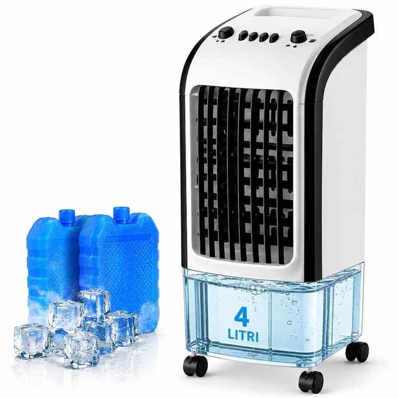Raffrescatore Nebulizzatore 3in1 4L con 2 Ghiaccioli Potenza 65W 28x28x58 cm