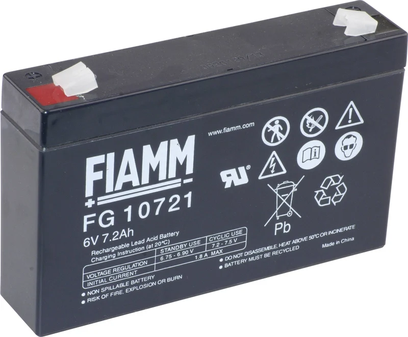 Batteria al Piombo Fiamm 6V 7,2Ah 150x34x94 mm – FG10721