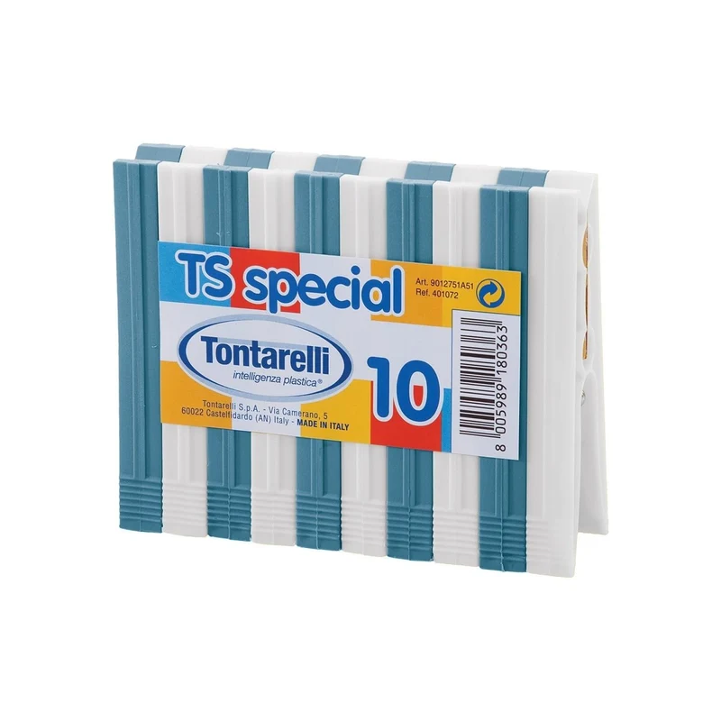 Mollette per Bucato 10 Pz TS Special Bianco/Blu