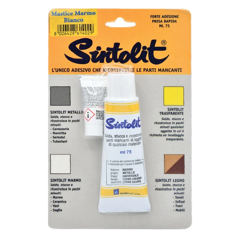 'SINTOLIT' MARMO E CERAMICA 'FAI DA TE' ml 60 - bianco - SINTOLIT