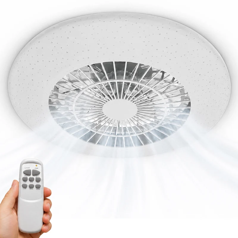 Ventilatore da Soffitto con Luce Led Dimmerabile Diametro 56cm 62W 7 Pale