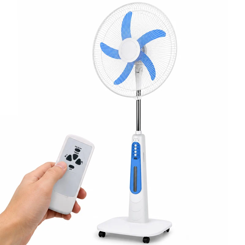 Ventilatore a Piantana Ricaricabile da 45 cm con Telecomando e 4 Velocità 55W