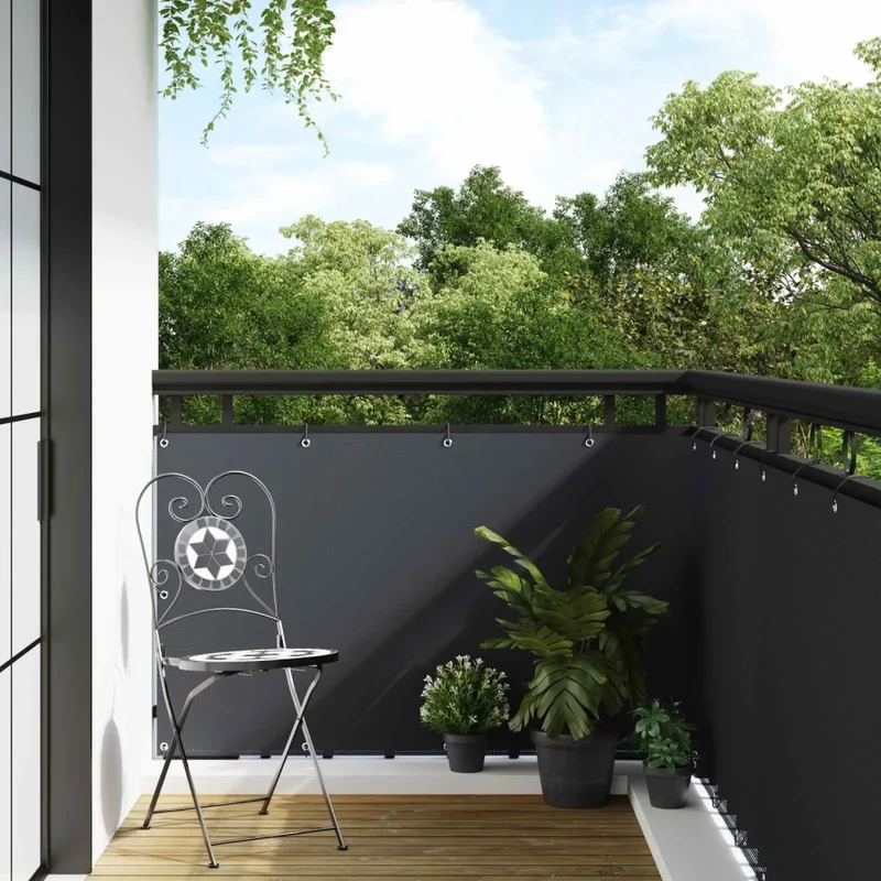 Schermo per Balcone con Occhielli 1000 x 100 cm polyrattan 42032645