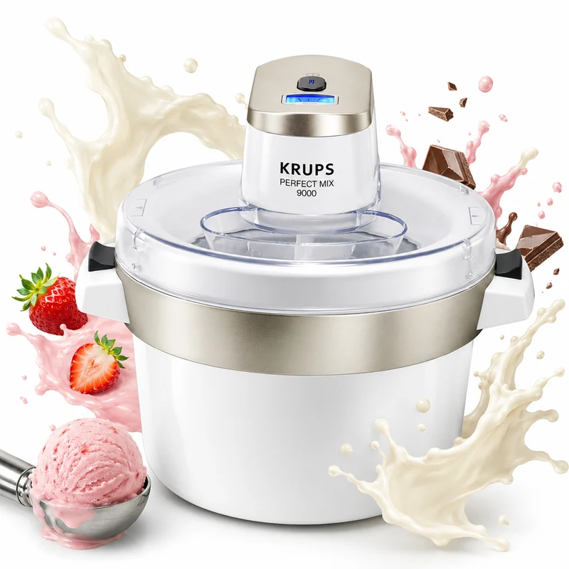 Macchina per Gelato 1.6 Litri Gelatiera con Display e 2 Coperchi 6W Mescolatore