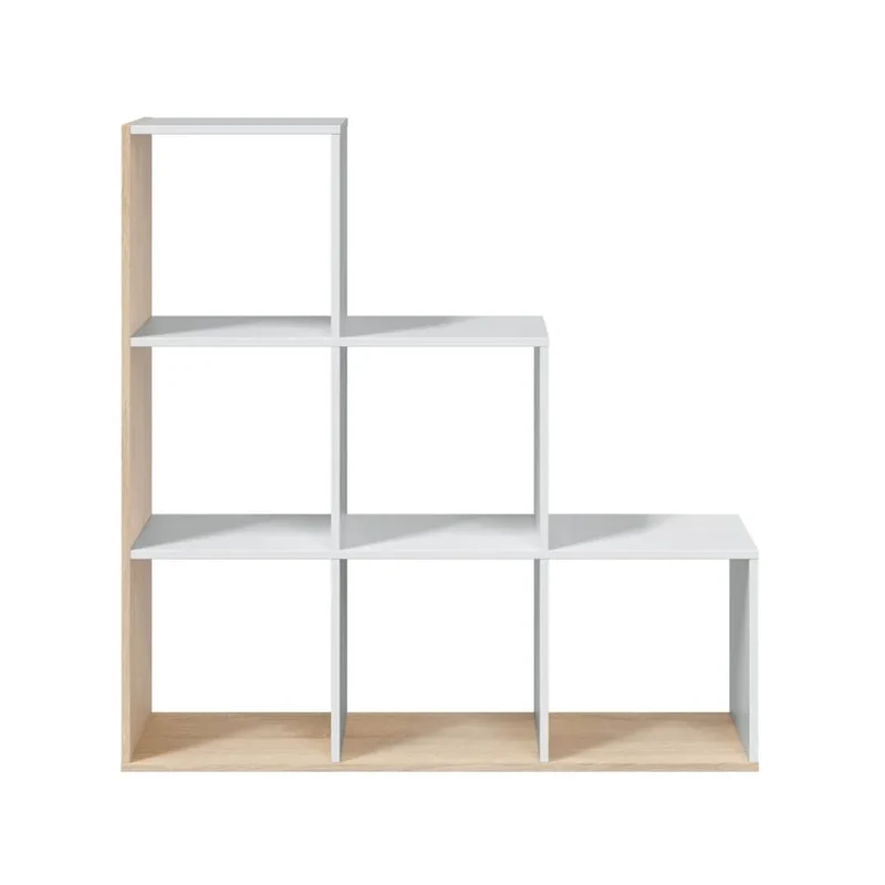 Libreria da salone 6 vani bianca e rovere | BOX