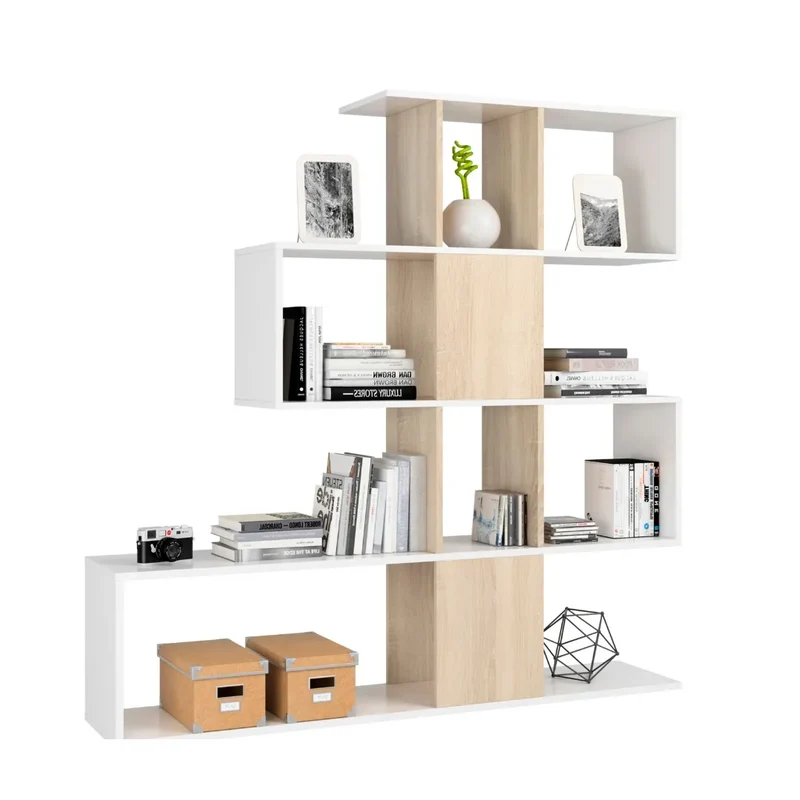 Libreria da salone bianco e rovere | ZIG ZAG