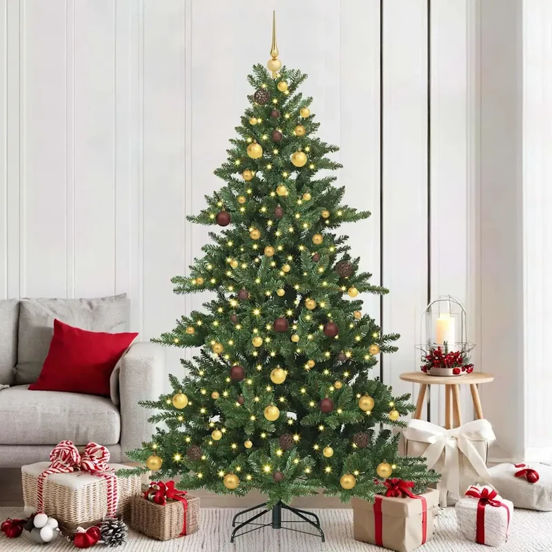 Albero di Natale Artificiale con Rami Pieghevoli Verde 210 cm 3397676