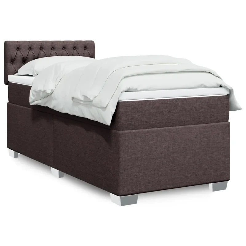 Giroletto a Molle con Materasso Marrone Scuro 80x200 cm Tessuto 3285725