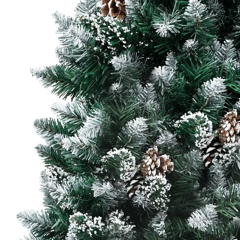 Albero di Natale Artificiale con LED e Set di Palline e Pigne 240 cm 3077533