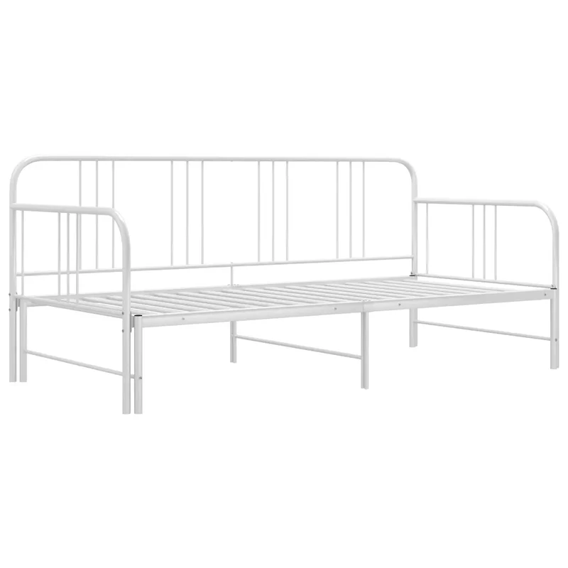 Telaio Divano Letto Estraibile Bianco in Metallo 90x200 cm 324753