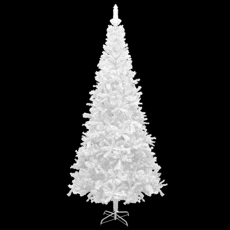 Albero di Natale Artificiale Preiluminato Palline 240 cm Bianco 3077496