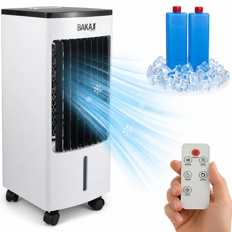 Raffrescatore a Aria 2 Blocchi Refrigeranti Umidificatore Telecomando Air Cooler