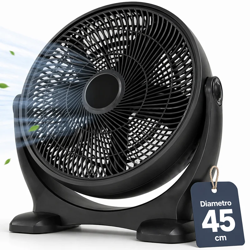 Ventilatore da Pavimento Diametro 45 cm Inclinazione Variabile Potenza 75W