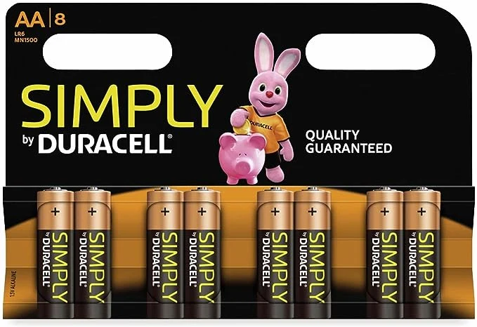 Blister 8 Batterie Alcaline Stilo AA Duracell Simply – MN1500.SIMPLY