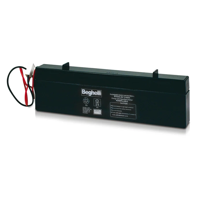 Batteria di Ricambio Beghelli Pb 6V 4Ah Slim con Cablaggio – 8800