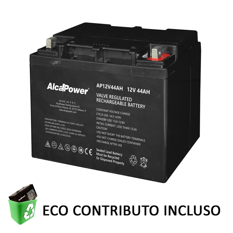 Batteria al Piombo Ricaricabile Ermetica Alcapower 12V 44Ah – 204050