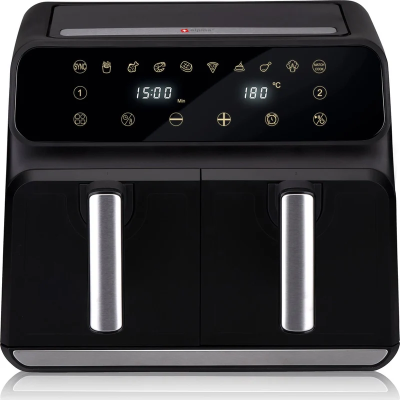 Double Air Fryer Friggitrice Aria Calda 8 L Display Digitale 1700W Sync Finish