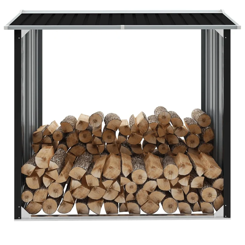 Portalegna Capannone in Acciaio Zincato 172x91x154 cm Antracite