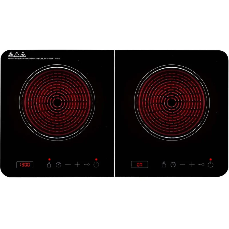 Piano Cottura Induzione Doppio 3500 W Fornello Elettrico 2 Piastre da 22cm Timer