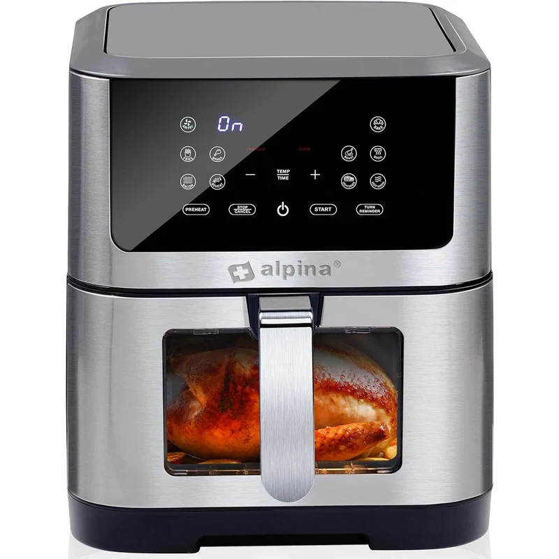 Friggitrice ad Aria Calda XXL 8L 1800W Display Timer e Regolazione Temperatura