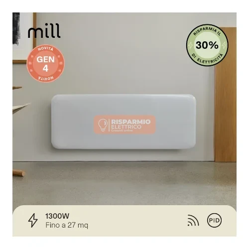 Termoconvettore a Parete Mill Invisible Gen 4 – 1300 W, Design Sottile