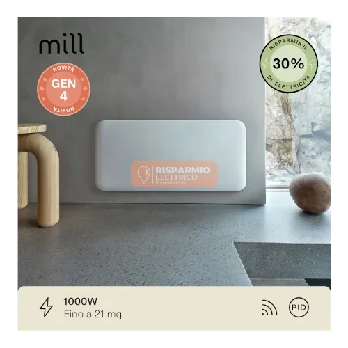 Termoconvettore a Parete Mill Invisible Generazione 4 – 1000 W