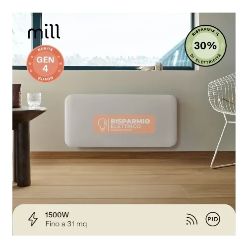 Termoconvettore a Parete Mill Invisible Gen 4 – 1500 W, Design Slim