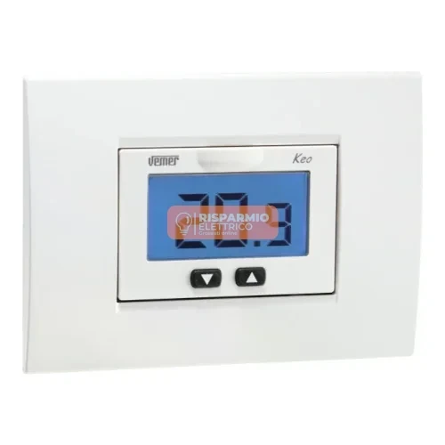 Termostato da Incasso Vemer KEO-B LCD a Batteria Bianco/Nero – VE267100
