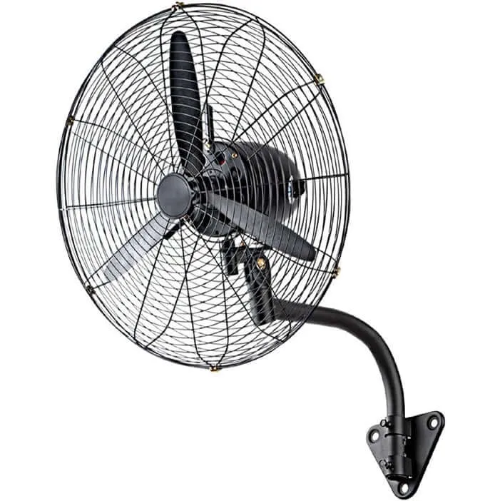 Ventilatore Industriale a Parete Potenza 200 W Diametro 76 cm in Acciaio Nero