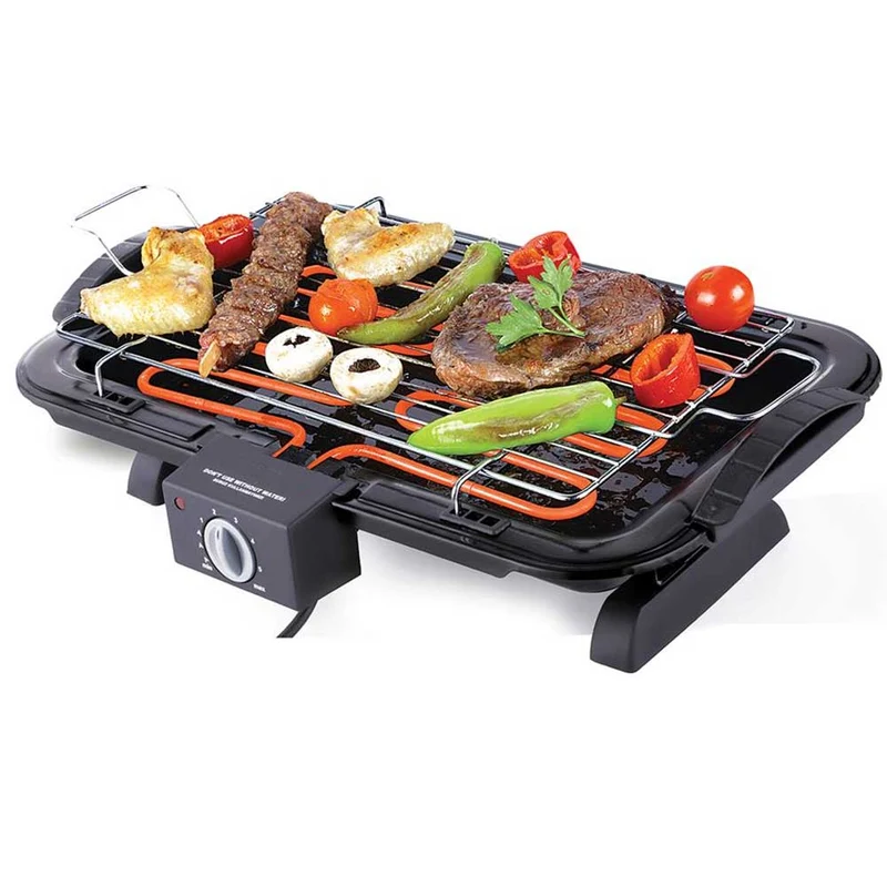 Barbecue Elettrico BBQ da Tavolo Bistecchiera Elettrica 2200W Griglia in Acciaio