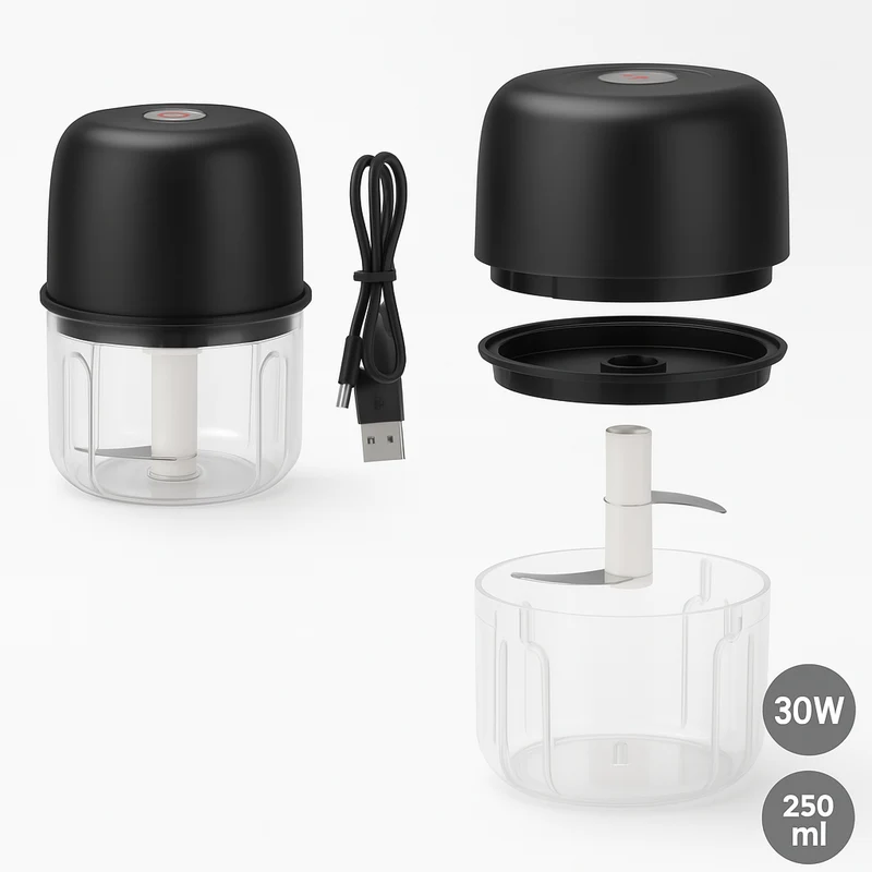Mini Frullatore Portatile usb 250ml 30W Ricaricabile In Acciaio Facile da Pulire