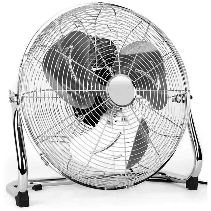 Ventilatore da terra Acciaio 90 W Pale Alluminio 45 cm 3 Velocita Oscillante