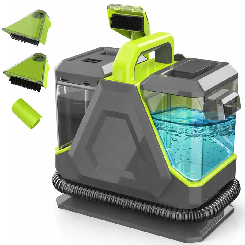 Smacchiatore Portatile 550W Doppio Serbatoio con 3 Accessori per Tappeti Divani