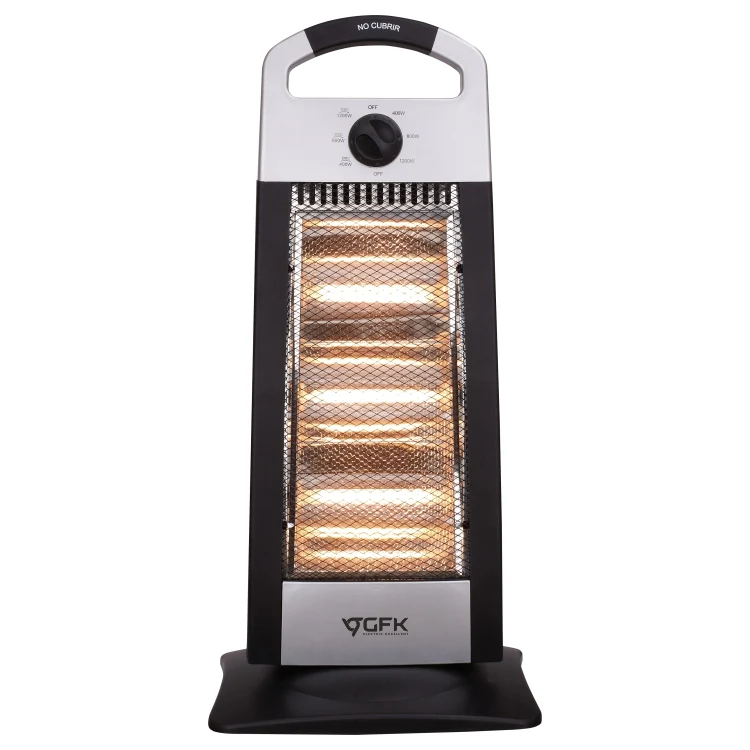 Stufa Alogena Portatile 3 Elementi Basso Consumo Oscillante 1200Watt H63 cm