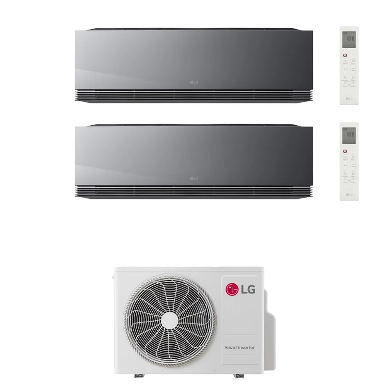 Condizionatore Climatizzatore LG Dual Split Inverter R-32 ARTCOOL Mirror AI Air 9000+9000 BTU Wi-Fi Integrato Con MU2R17 9+9